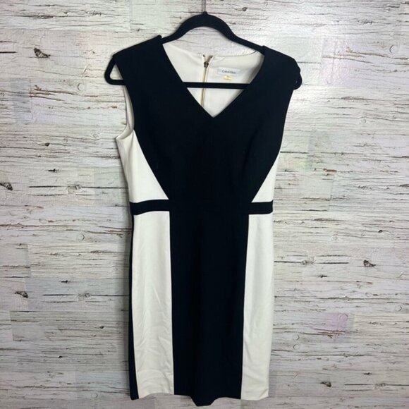 Calvin Klein  black white career dress size 6 - Picture 1 of 7